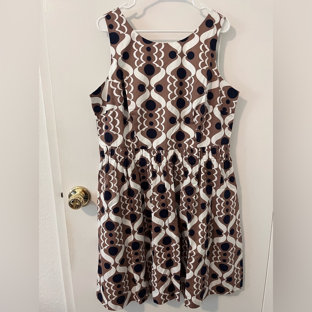 Boden Sleeveless Beatrice Dress Midi Printed Cotton 14